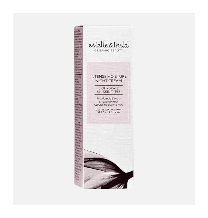 Biohydrate intense moisture night cream, certified organic, vegan, box