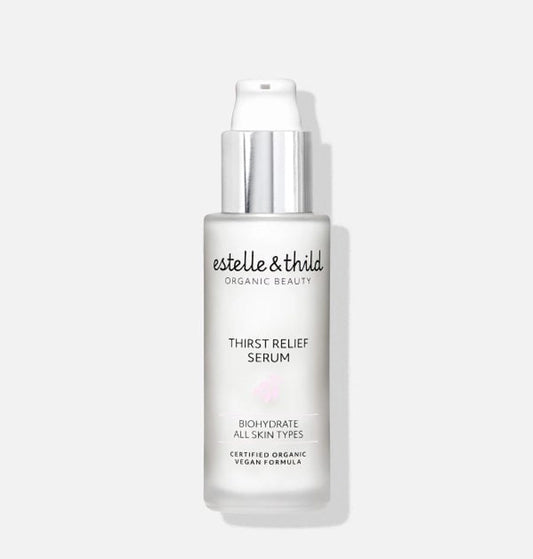 Biohydrate thirst relief serum, certified organic, vegan, hyaluronic acid, bottle