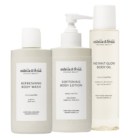 citrus, menthol, body wash, body lotion, body oil, vegan, organic, gift pack