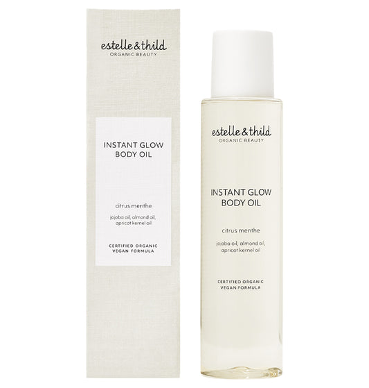 citrus, menthol, body oil, vegan, organic, bottle and box