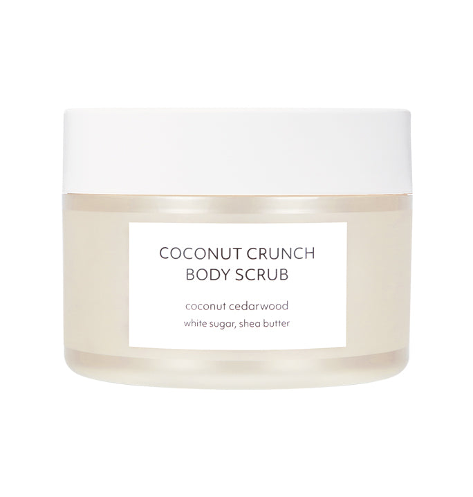 coconut, body scrub, vegan, organic, bottle