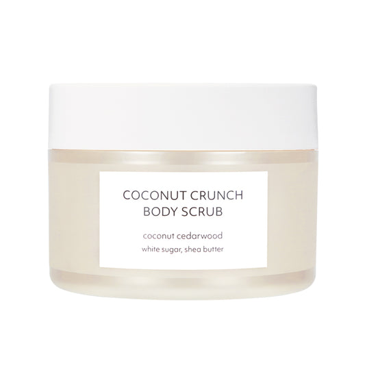 coconut, body scrub, vegan, organic, bottle