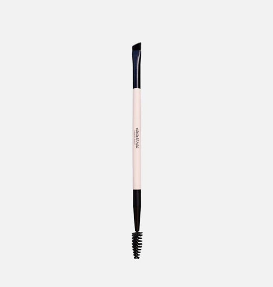 double ended eyebrow brush, vegan, wooden handle