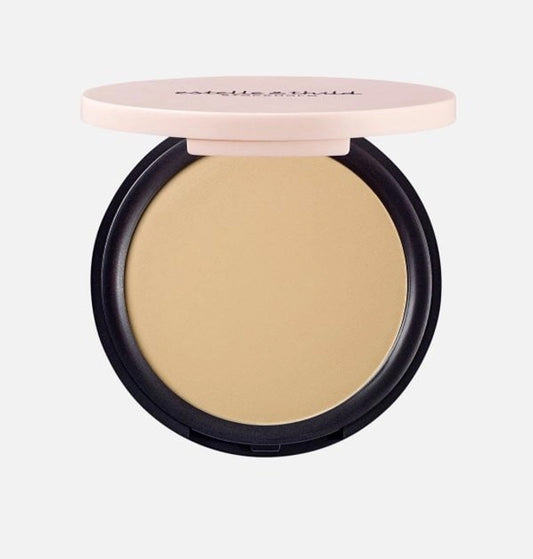pressed powder, finishing powder, vegan, organic, light yellow, pack