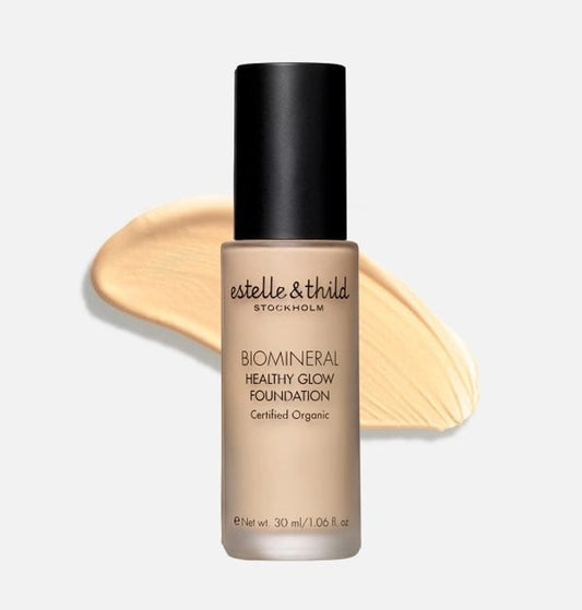 Mineral Foundation Light Pink, Bottle and Sample