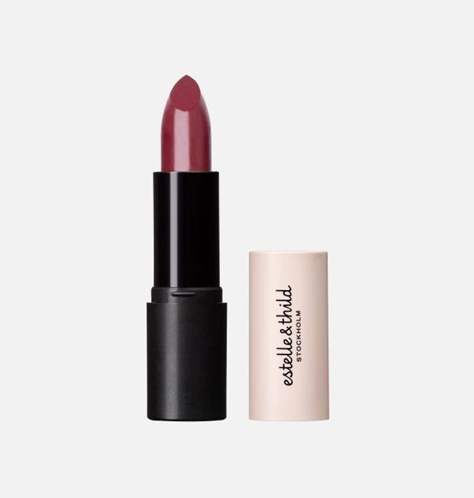mineral, long lasting, lipstick, vegan, organic, rosewood, stick and lid