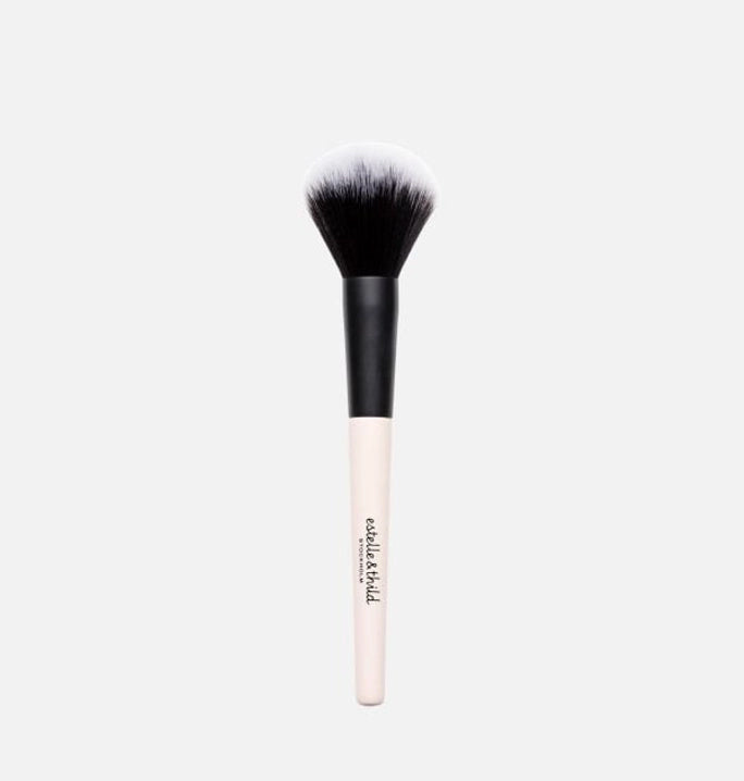 powder brush, vegan, wooden handle, single
