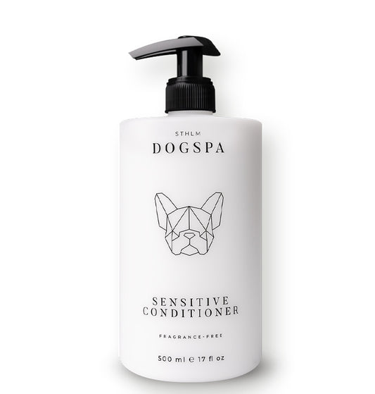 sensitive dog conditioner, organic, fragrance free, bottle