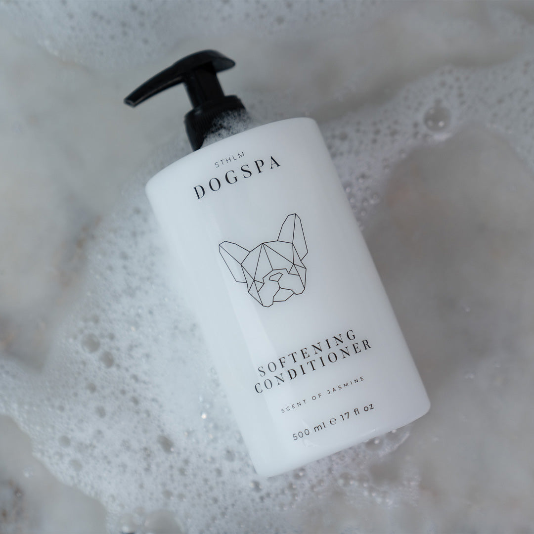 softening dog conditioner, organic, vegan, suds