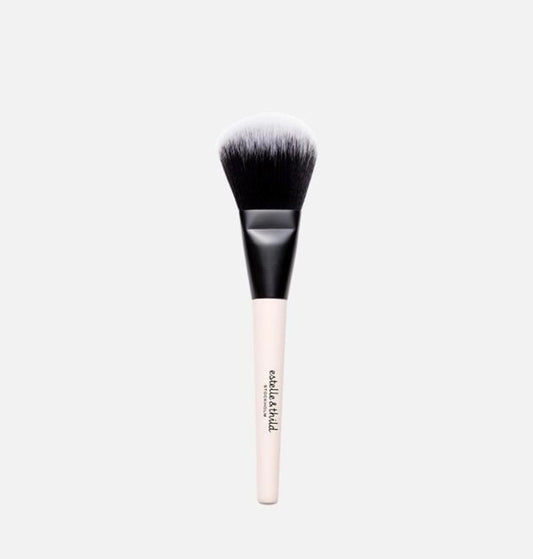 bronzer brush, wooden handle, synthetic bristle