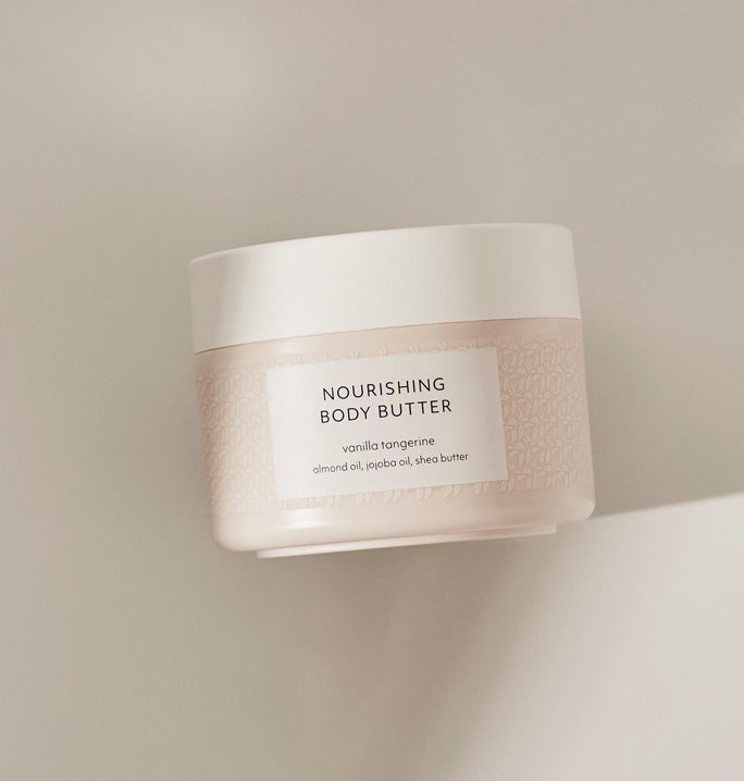 vanilla, body butter, vegan, organic, display
