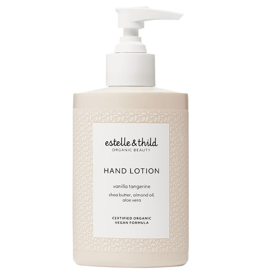 hand lotion, hand moisturiser, vanilla, vegan, organic, bottle