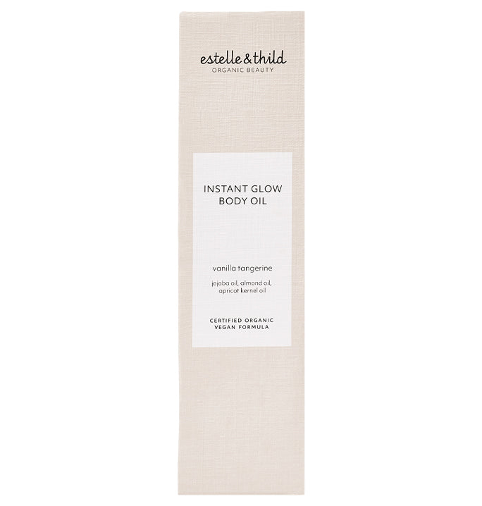 body oil, moisturising, vegan, organic, vanilla, bottle