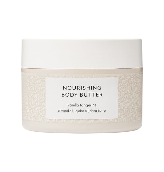 vanilla, body butter, vegan, organic, bottle